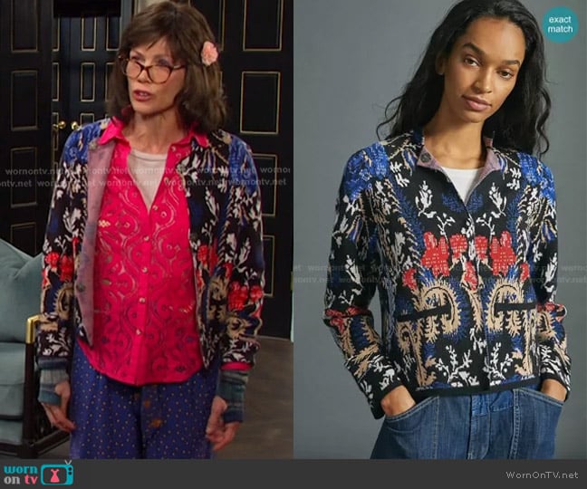Pilcro Debra Cropped Sweater Jacket worn by Susan Banks (Stacy Haiduk) on Days of our Lives