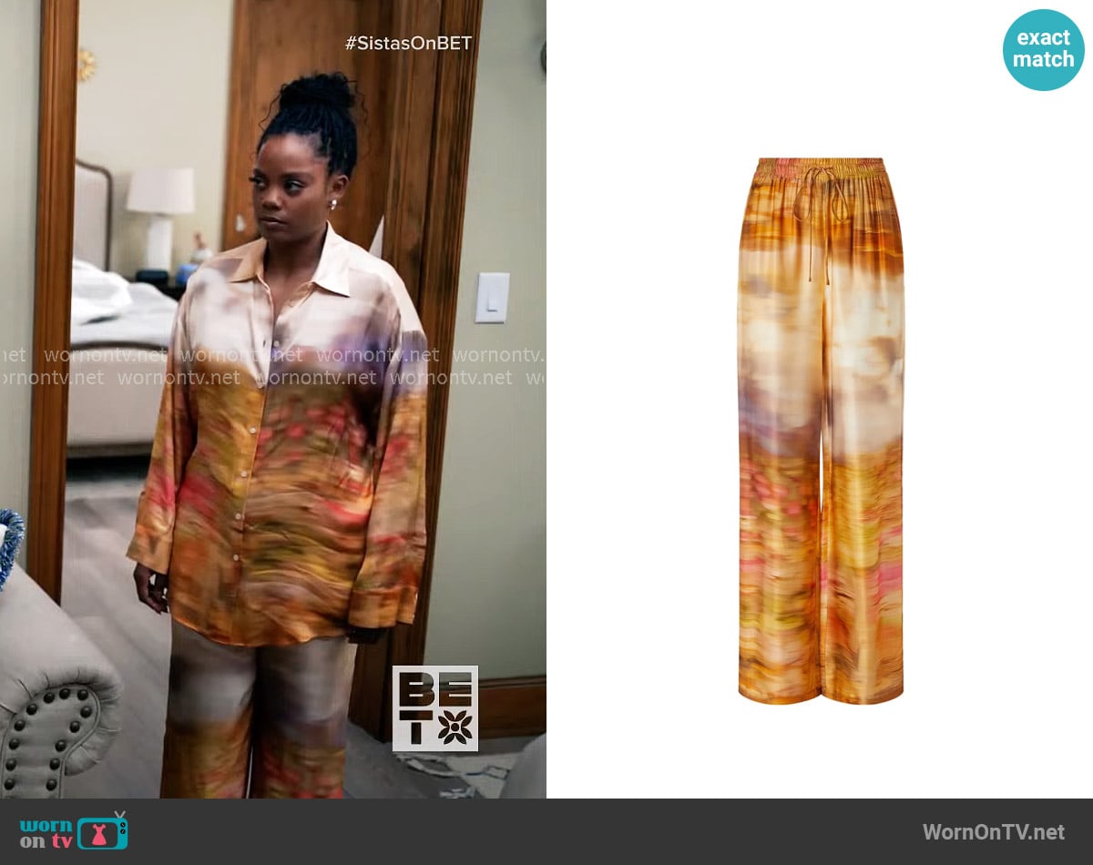 Sabrina’s printed pants on Tyler Perrys Sistas