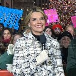 Savannah's beige plaid tweed coat on Today