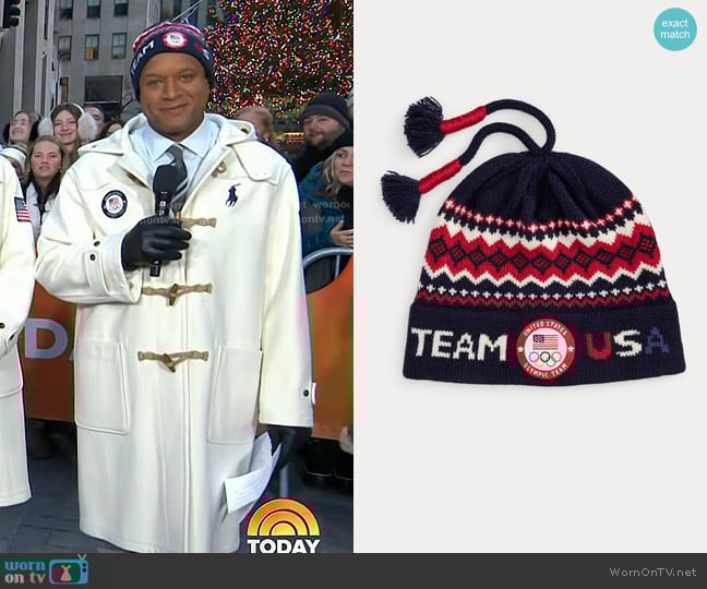 Polo Ralph Lauren Team USA Closing Ceremony Beanie worn by Craig Melvin on Today