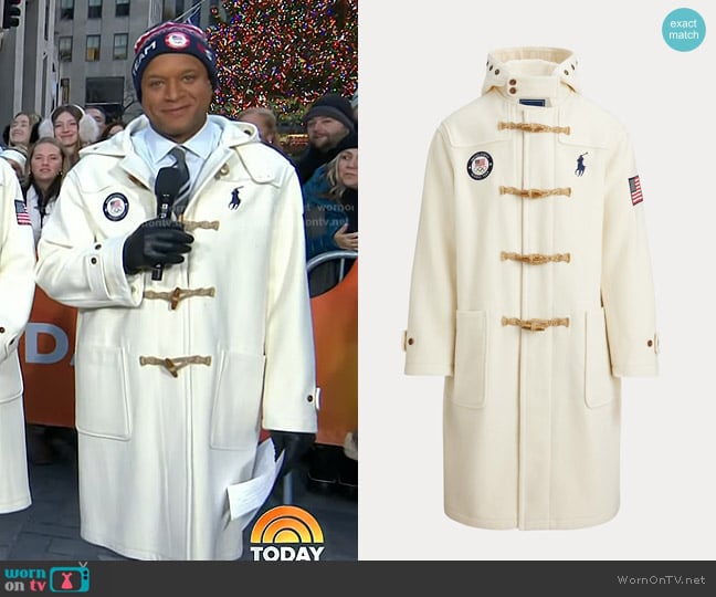 Polo Ralph Lauren Team USA Opening Ceremony Toggle Coat worn by Craig Melvin on Today