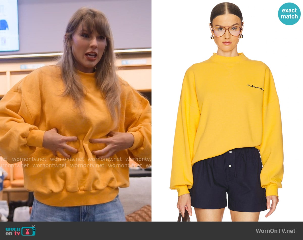 Polo Ralph Lauren Vintage Fleece Logo Sweatshirt worn by Taylor Swift on The End of an Era