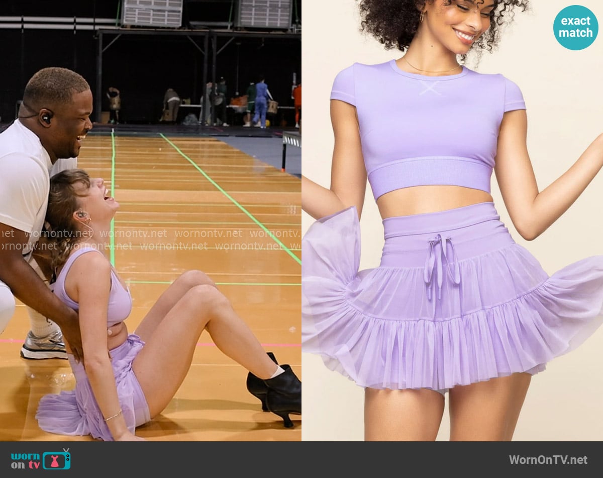 Taylor Swift’s lilac short skirt on The End of an Era