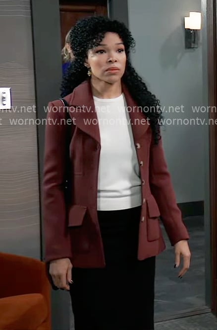 Portia's brown jacket on General Hospital