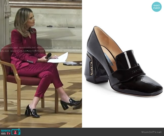 Prada Block Heel Loafer Pump worn by Savannah Guthrie on Today