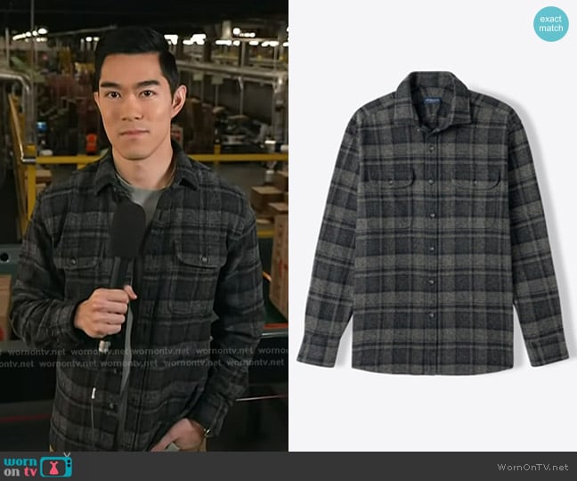 Proper Cloth The Japanese Low Twist Shirt in Charcoal Plaid worn by Brian Cheung on Today