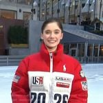 Isabeau Levito’s red, white and navy puffer jacket on Today