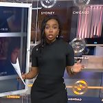 Zinhle’s black horsebit slingback pumps on NBC News Daily