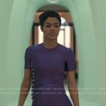 Milan’s purple button detail mini dress on Alls Fair