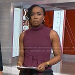 Zinhle's purple tie front turtleneck on NBC News Daily