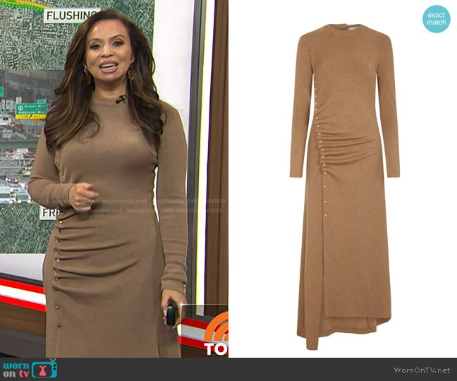 Rabanne Asymmetric Long-sleeve Dress worn by Adelle Caballero on Today