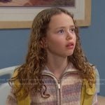 Rachel’s pink striped zip cardigan on Days of our Lives