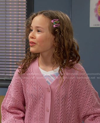 Rachel's pink knit cardigan on Days of our Lives