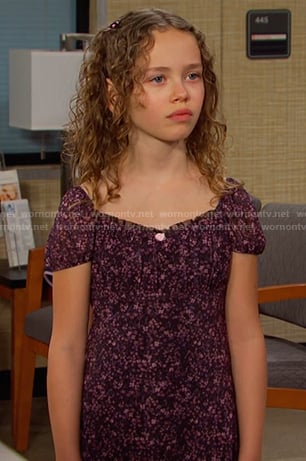 Rachel's purple floral dress on Days of our Lives