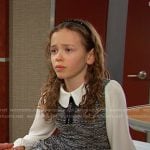 Rachel’s black collared tweed dress on Days of our Lives