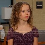 Rachel’s purple floral dress on Days of our Lives