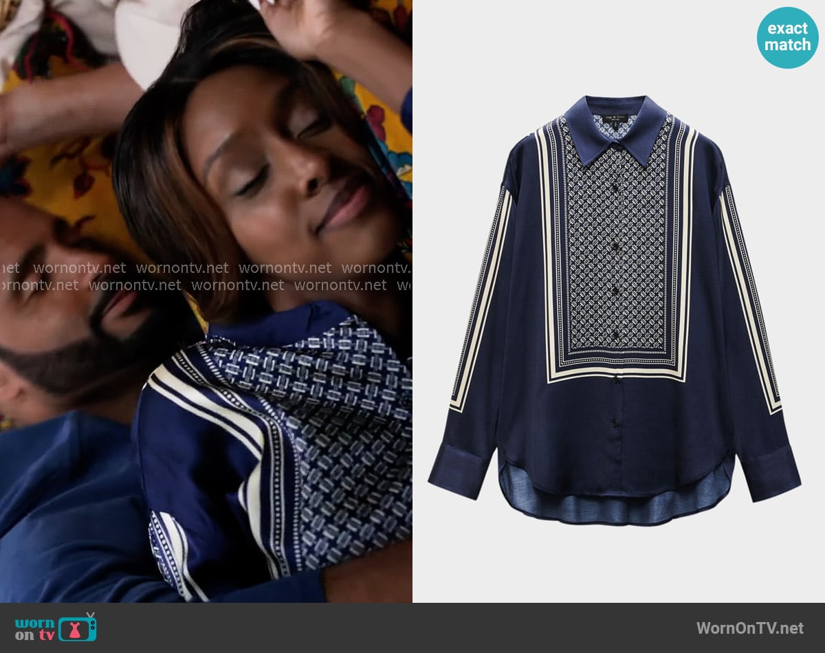 Karen’s navy printed pajamas on Tyler Perrys Sistas