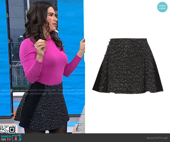 Stephanie Mansour’s black tweed mini skirt on Today Stephanie Mansour’s black tweed mini skirt on Today