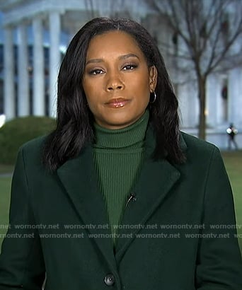 Rahcel's green coat on Good Morning America