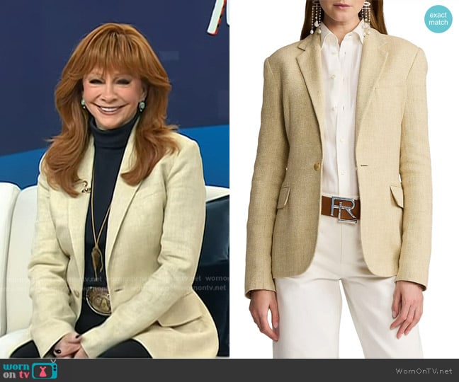 Ralph Lauren Collection Safia Textured Linen Single-Breasted Blazer worn by Reba on Today