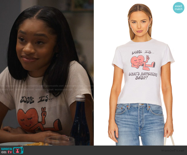 Re/Done Classic Tee Whats Happening worn by Ashley Banks (Akira Akbar) on Bel-Air
