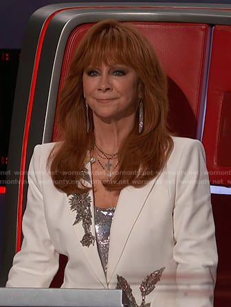 Reba’s bead embellished blazer on The Voice