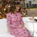 Rebecca’s pink floral print midi dres on Good Morning America