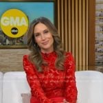 Rhiannon’s red floral jumpsuit on Good Morning America