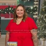 Jessica Secrest’s red tie waist dress on Good Morning America