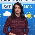 Maria’s red windowpane check sweater dress on Today