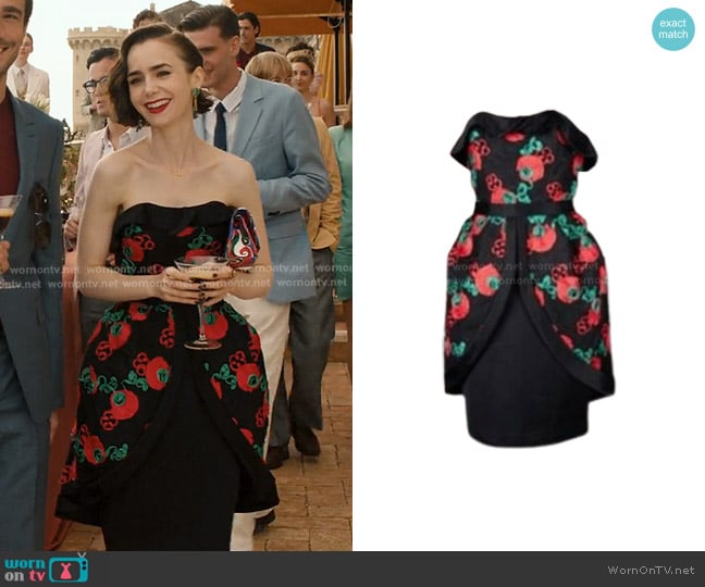 Reinhard Luthier Couture Vintage Dress worn by Emily Cooper (Lily Collins) on Emily in Paris