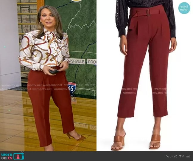 Reiss Cacey Pleated Front Trousers worn by Ginger Zee on Good Morning America