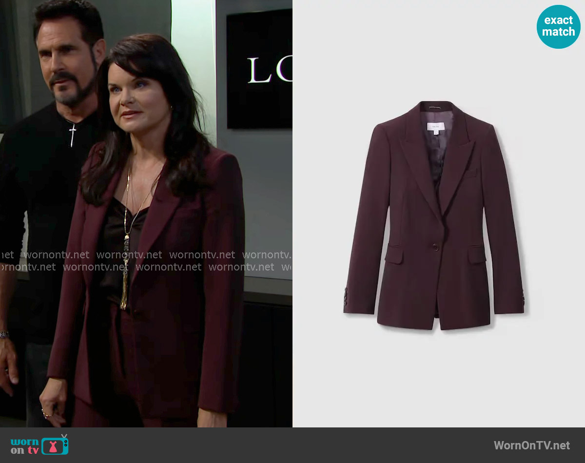 Katie’s burgundy blazer on The Bold and the Beautiful