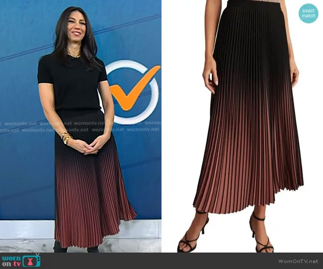 Reiss Marlie Ombré Pleated Skirt worn by Dr. Natalie Azar on Today