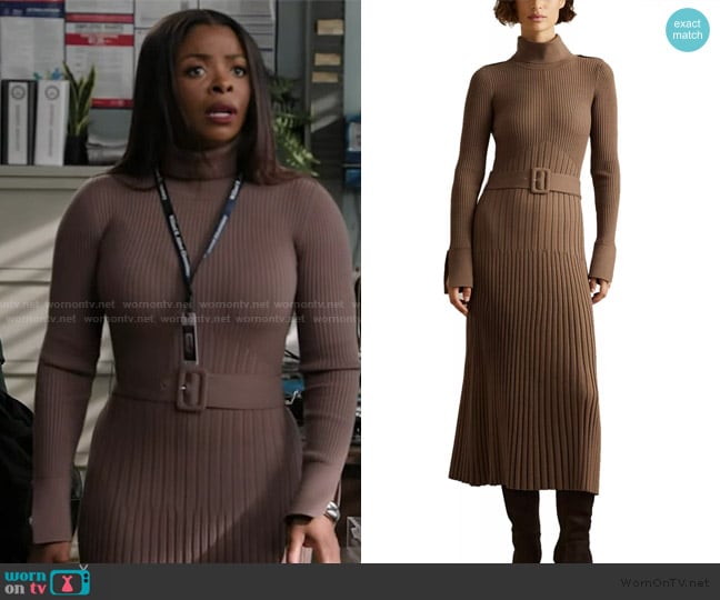 Reiss Vinette Midi Knitted Dress worn by Ava Coleman (Janelle James) on Abbott Elementary