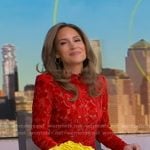 Rhiannon’s red floral lace dress on Good Morning America