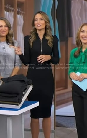 Rhiannon’s black ribbed half-zip dress on Good Morning America