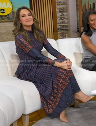 Rhiannon's blue floral dress on Good Morning America
