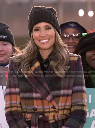 Rhiannon's plaid wool coat on Good Morning America