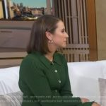 Elizabeth’s green ribbed knit shirtdress on Good Morning America