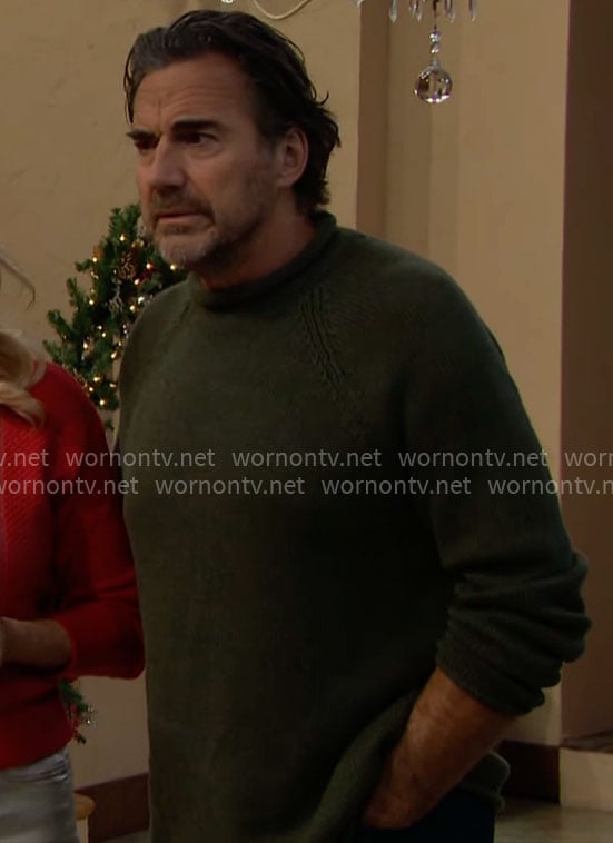 Ridge’s green sweater on The Bold and the Beautiful