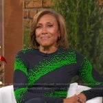 Robin’s navy and green print dress on Good Morning America