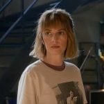 Robin’s white Tom Waits tee on Stranger Things