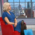 Rocio Salas-Whalen’s blue v-neck midi dress on NBC News Daily