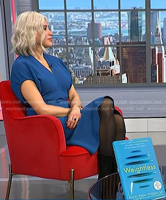 Rocio Salas-Whalen's blue v-neck midi dress on NBC News Daily