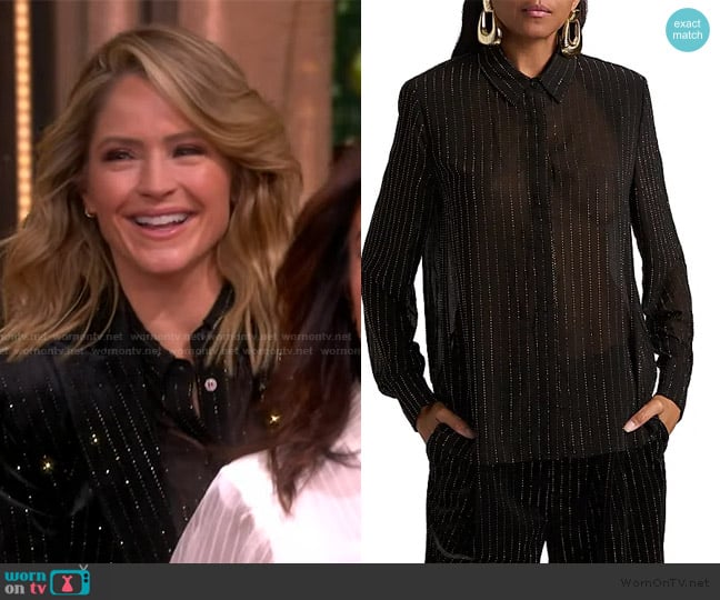 Sara’s black crystal embellished blouse on The View Sara’s black crystal embellished blouse on The View