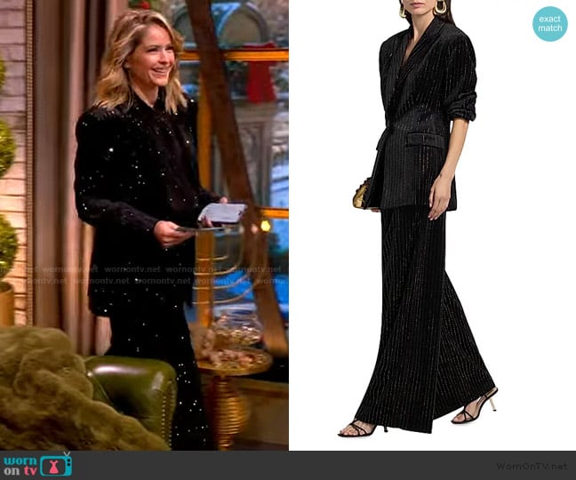 Sara’s black crystal embellished blazer on The View Sara’s black crystal embellished blazer on The View