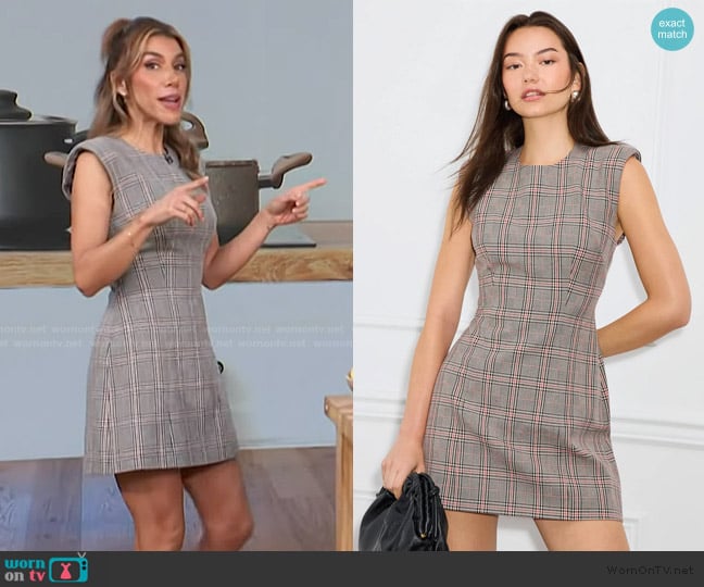 Ronny Kobo Plaid Mini Dress worn by Adrianna Costa on Access Hollywood
