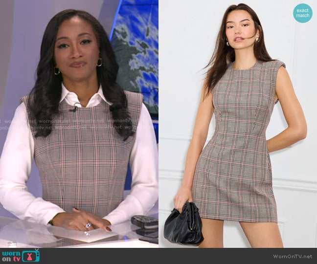 Ronny Kobo Plaid Mini Dress worn by Brittany Bell on Good Morning America