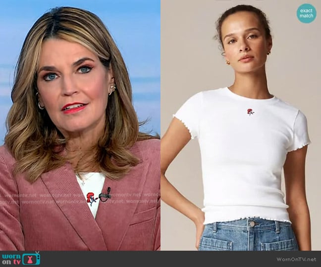 Rouje X J.Crew Fleur T-shirt worn by Savannah Guthrie on Today
